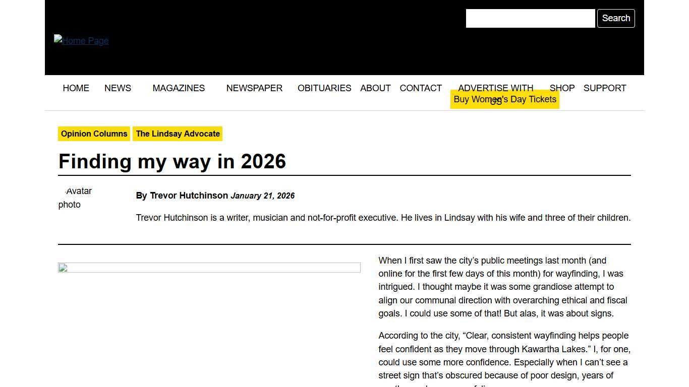 Finding my way in 2026 — Lindsay Advocate